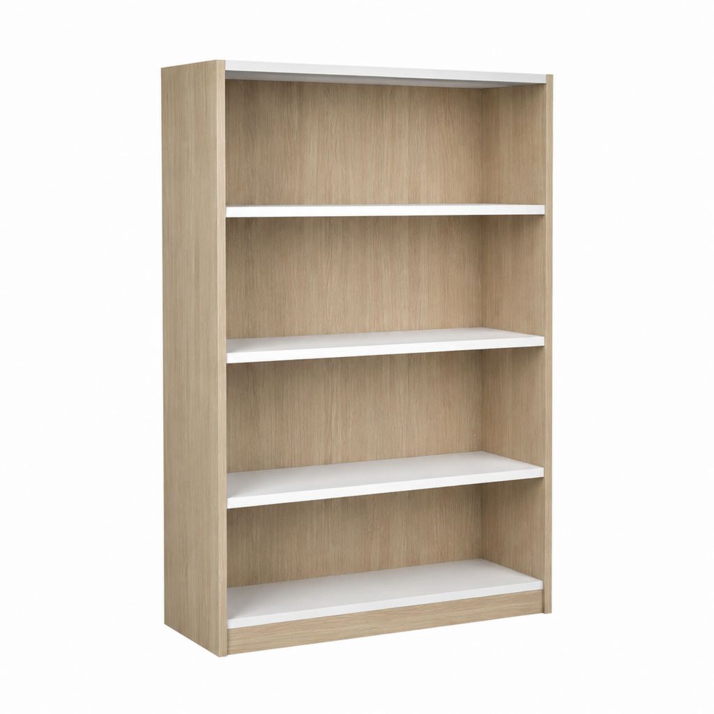 Bücherregal Standregal Eiche Hell Weiß Spanplatte Rechteckig 80 x 30 x 180 cm