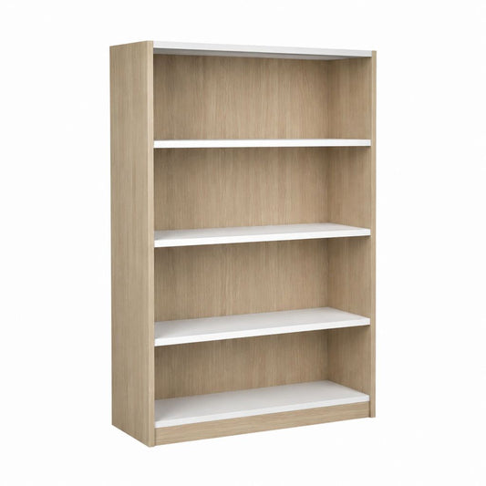 Bücherregal Standregal Eiche Hell Weiß Spanplatte Rechteckig 80 x 30 x 180 cm