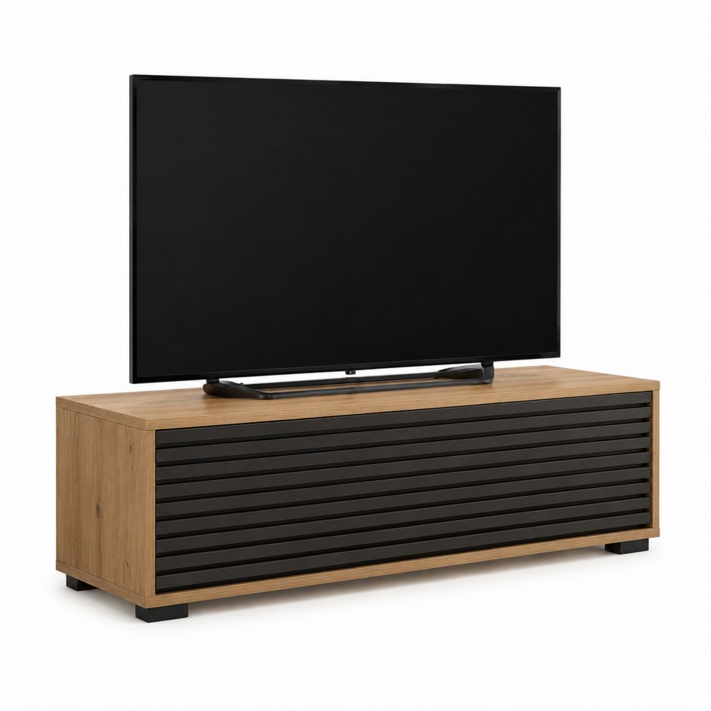 TV-Lowboard Eiche-Dekor Schwarz rechteckig 160 x 40 x 50 cm