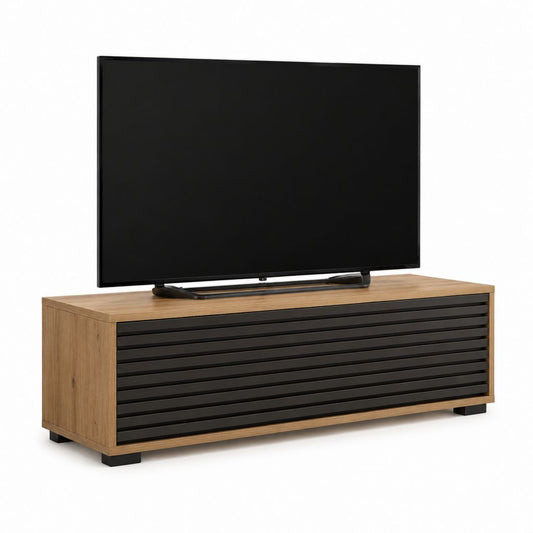TV-Lowboard Eiche-Dekor Schwarz rechteckig 160 x 40 x 50 cm