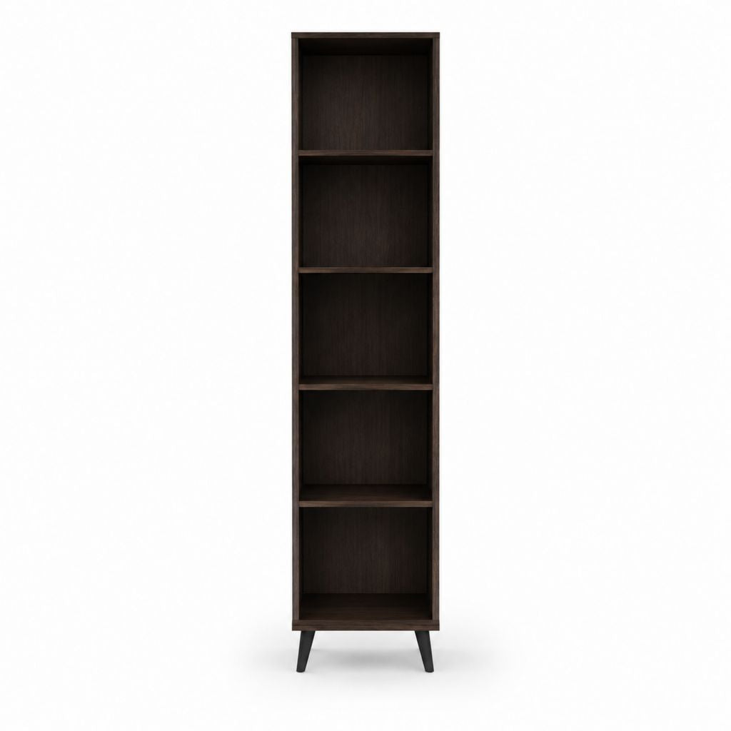 Bücherregal Dunkelbraun Spanplatte rechteckig 180 x 40 x 30 cm mit 5 offenen Fächern