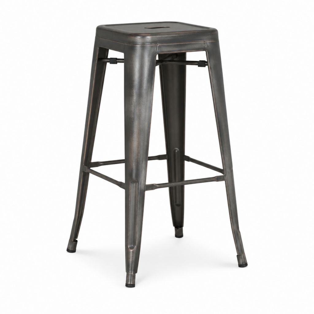 Barhocker Anthrazit Stahl quadratisch 30 x 30 x 76 cm